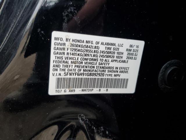 2016 HONDA PILOT TOUR #3291289452