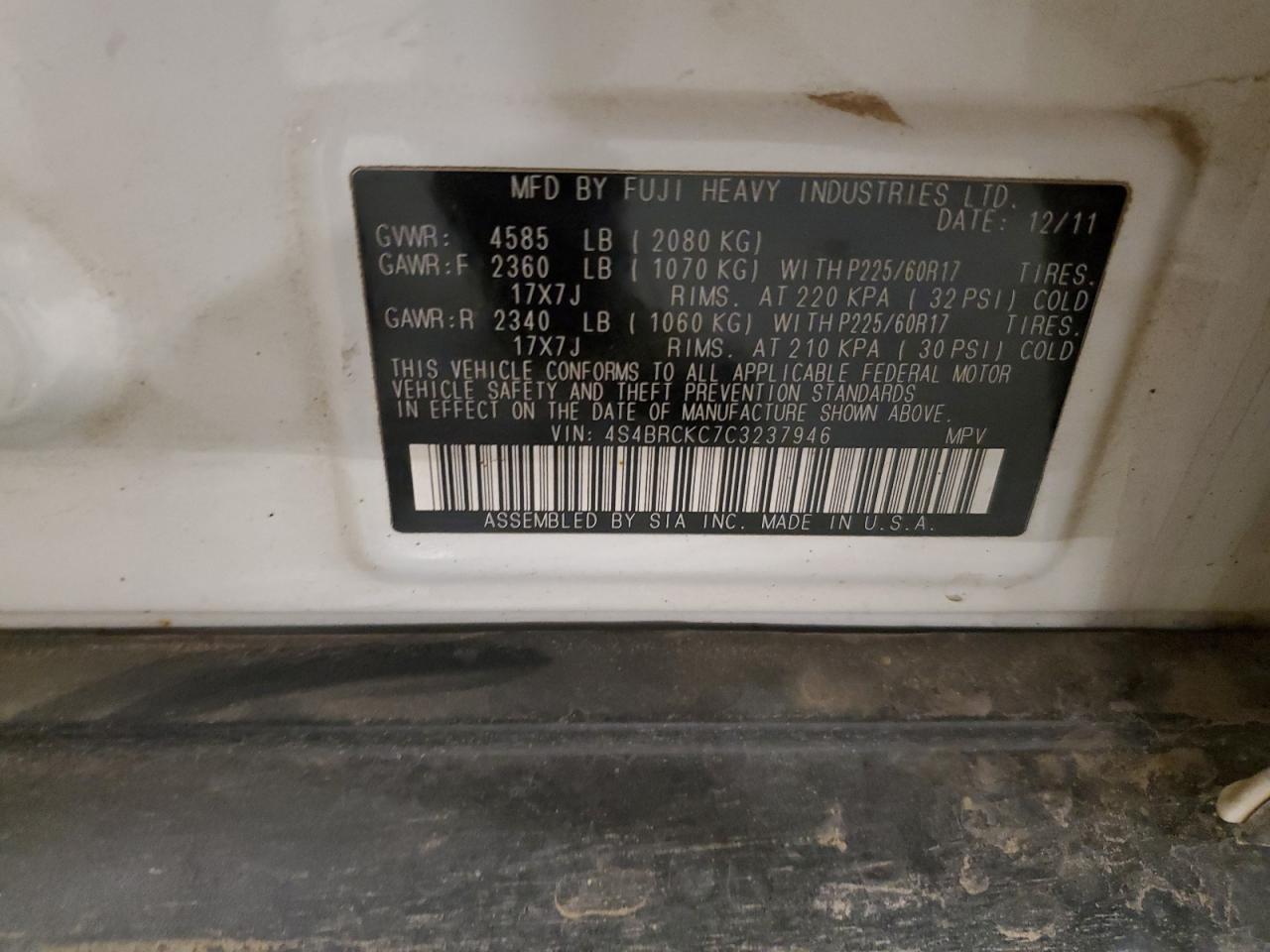 SUBARU OUTBACK 2.5I LIMITED