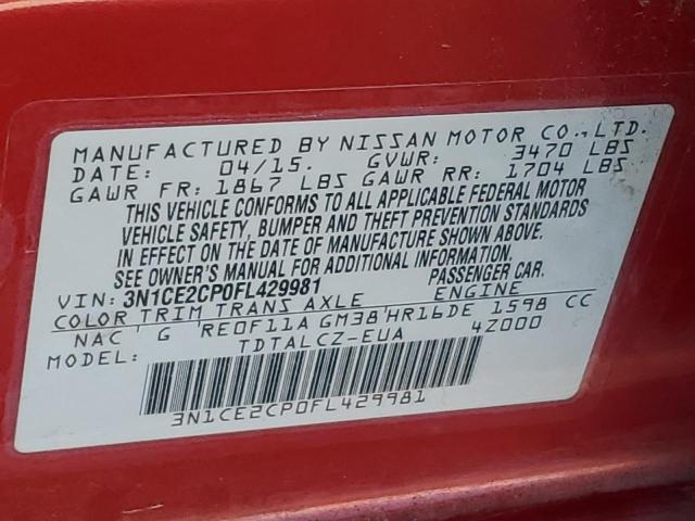 2015 NISSAN VERSA NOTE #3285035397