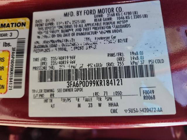 2019 FORD FUSION TIT #3290640828