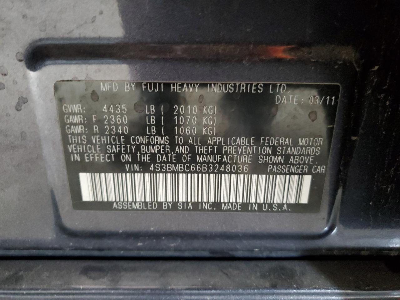 SUBARU LEGACY 2.5I PREMIUM