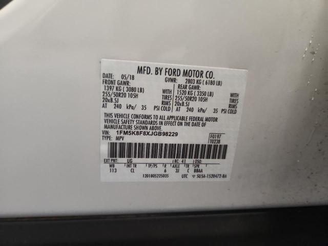 2018 FORD EXPLORER L #3291463562