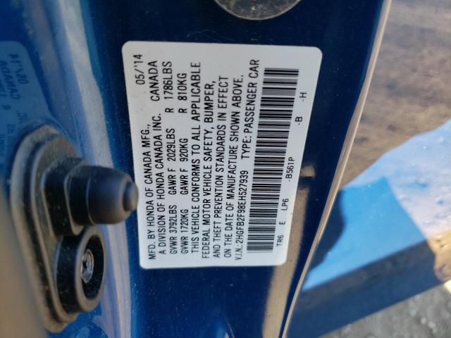 2014 HONDA CIVIC EXL - 2HGFB2F98EH527939