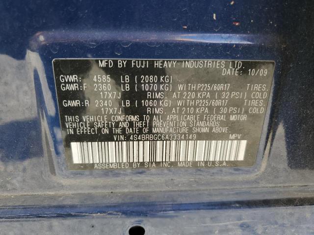 2010 SUBARU OUTBACK 2. #3293373491