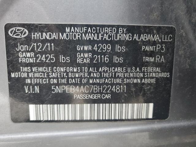 2011 HYUNDAI SONATA GLS #3291378179