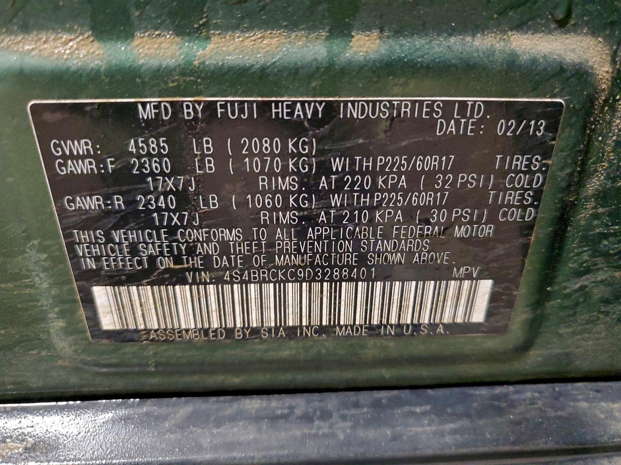 SUBARU OUTBACK 2.5I LIMITED