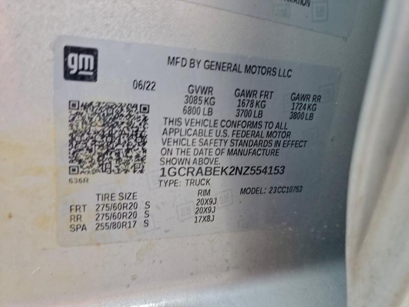 2022 CHEVROLET SILVERADO #3301854990