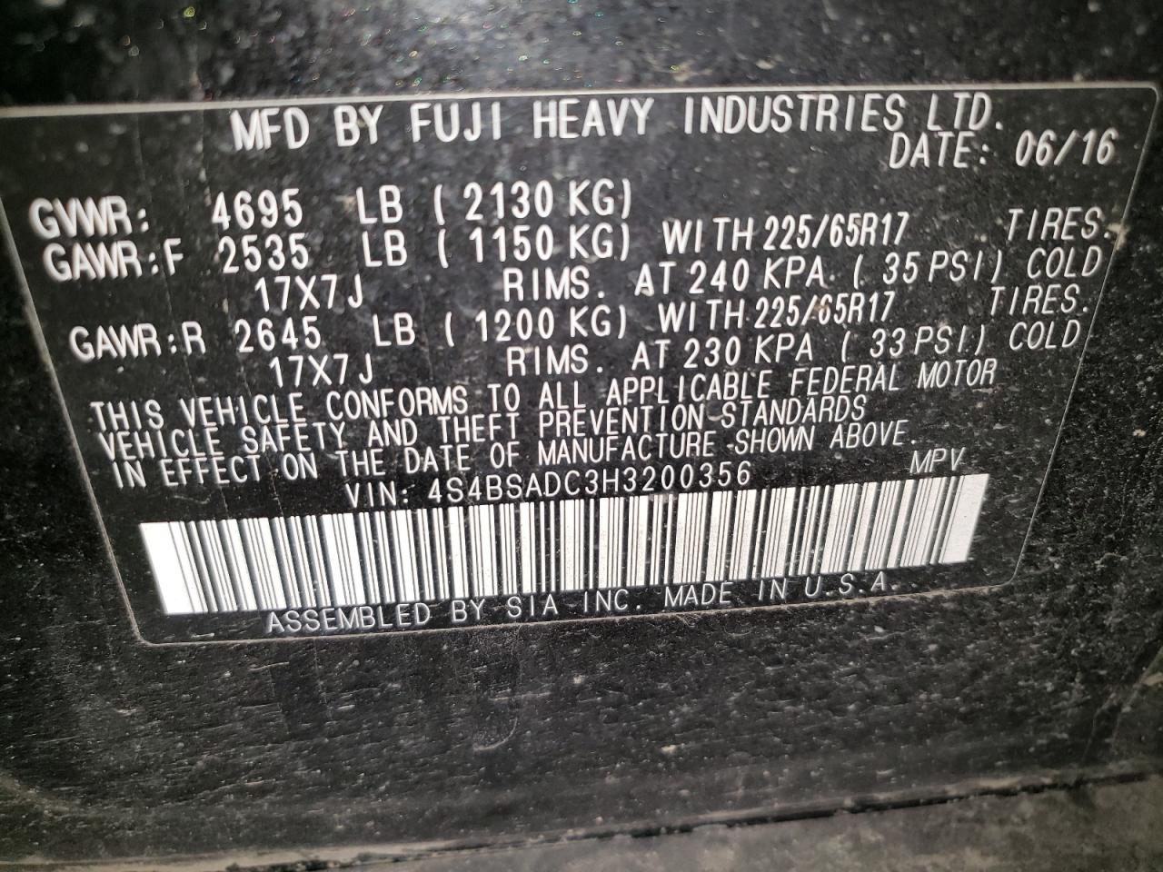 SUBARU OUTBACK 2.5I PREMIUM