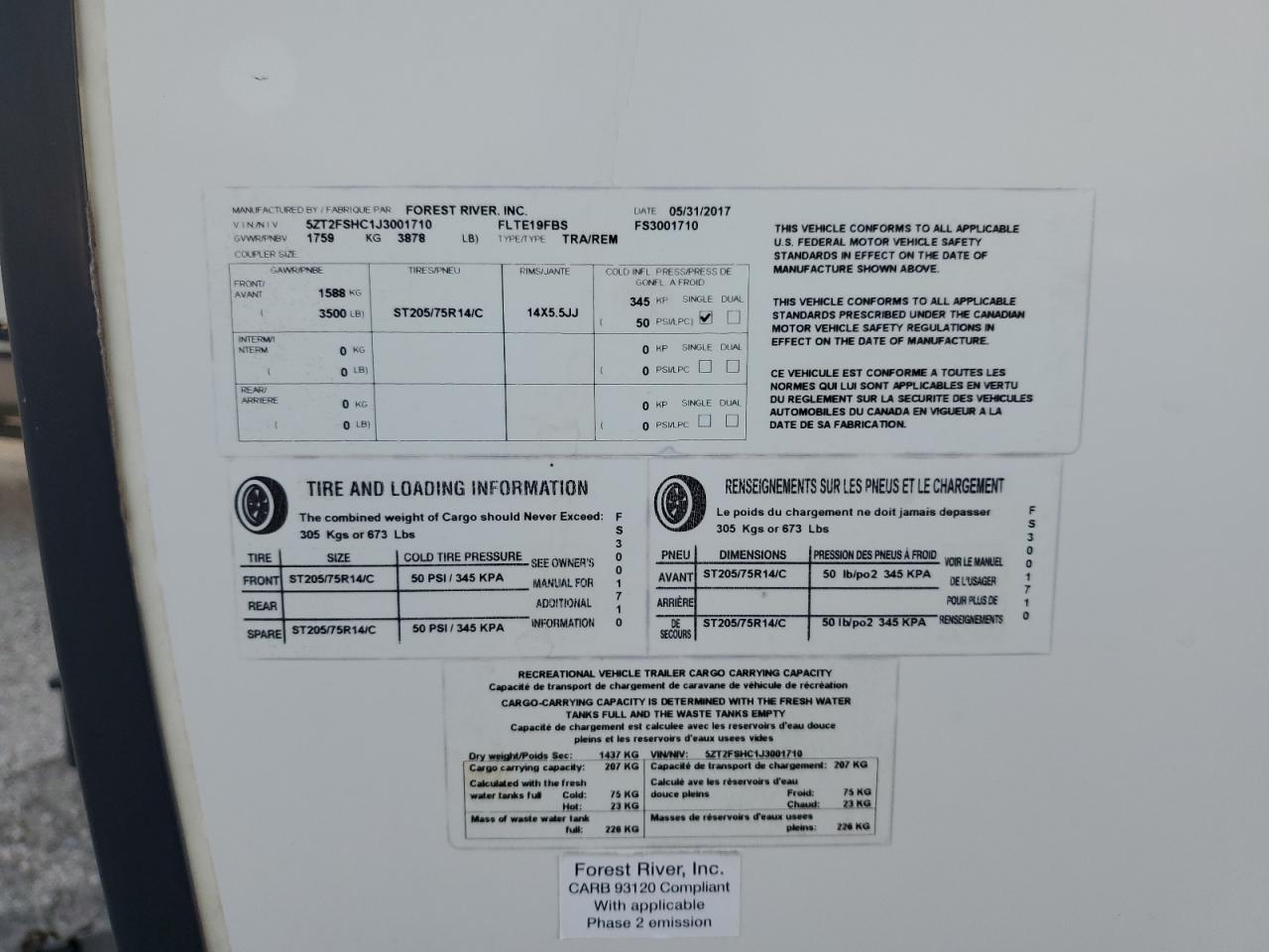 Lot #3302811916 2018 FLAGSTAFF/FOREST RIVER CLASSIC SE