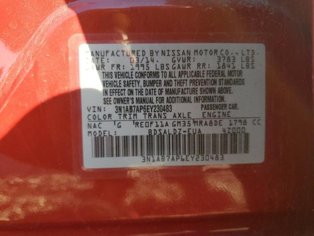 2014 NISSAN SENTRA S #3292508704