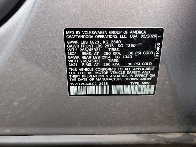 2020 VOLKSWAGEN ATLAS CROS #3297903806