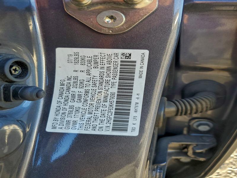 2019 HONDA CIVIC LX #3304728916