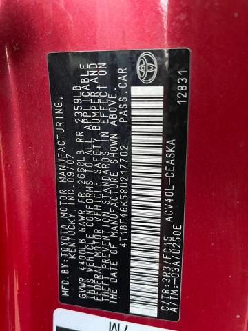 2008 TOYOTA CAMRY CE #3285536282