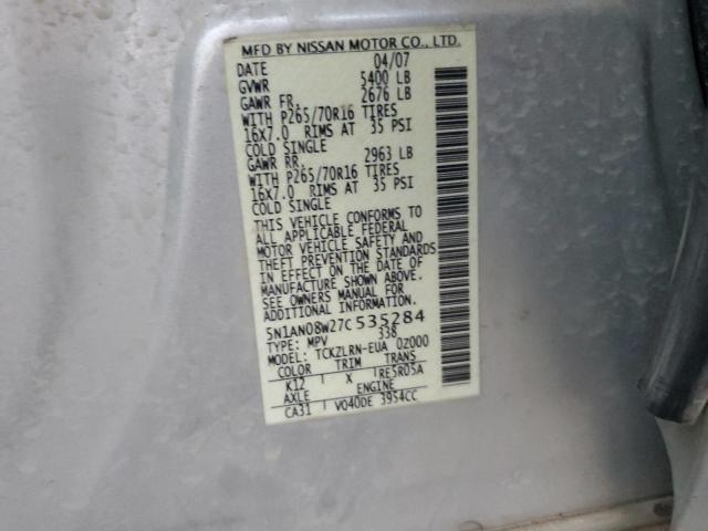 2007 NISSAN XTERRA OFF #3303765418