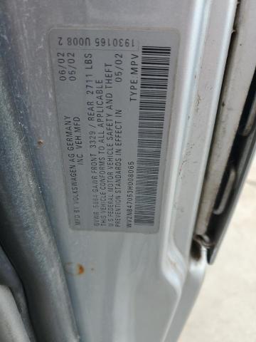 2003 VOLKSWAGEN EUROVAN MV #3292449675