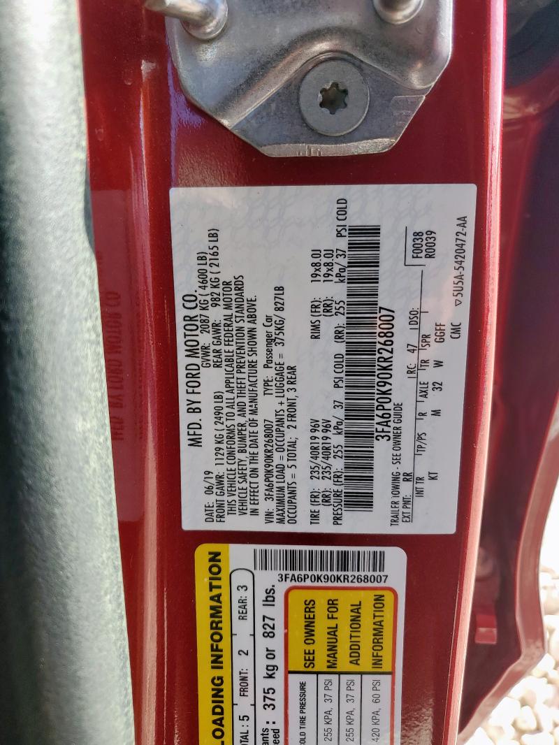 2019 FORD FUSION TIT - 3FA6P0K90KR268007