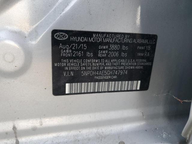 2016 HYUNDAI ELANTRA SE - 5NPDH4AE5GH747974