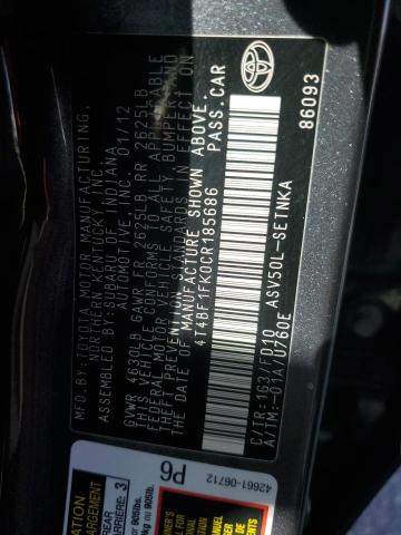 2012 TOYOTA CAMRY BASE #3297926786