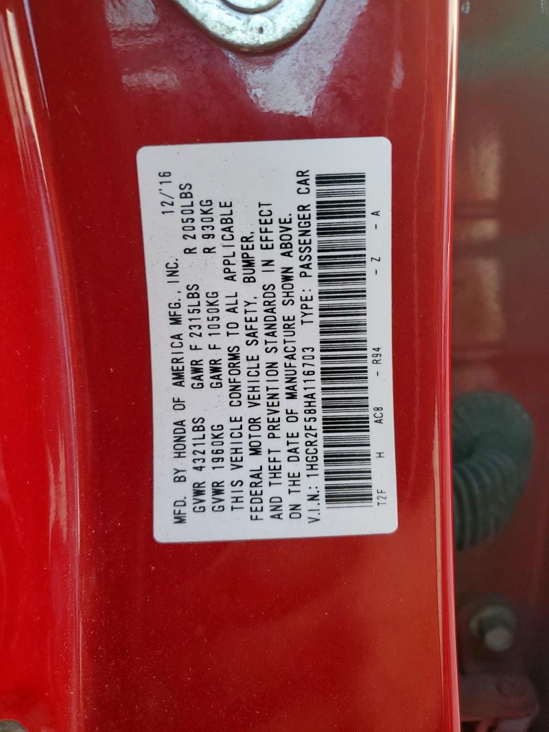 2017 HONDA ACCORD SPO #3287587028