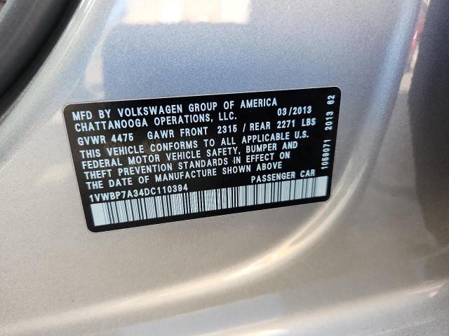 2013 VOLKSWAGEN PASSAT SE #3298109182