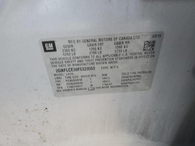 2015 CHEVROLET EQUINOX LT - 2GNFLCE38F6329560