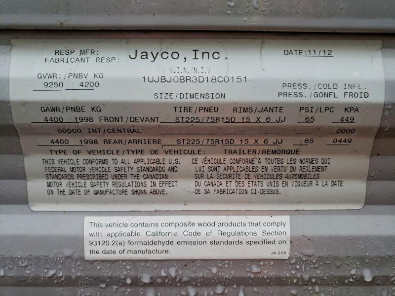 2013 JAYCEE TRAV TRLR #3310680737