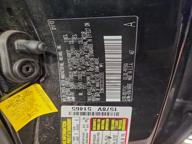 2013 TOYOTA SIENNA LE #3294548628