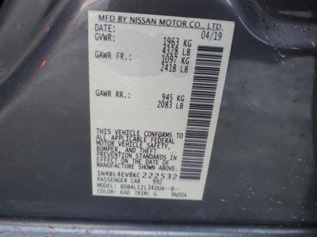 2019 NISSAN ALTIMA SL #3304738904