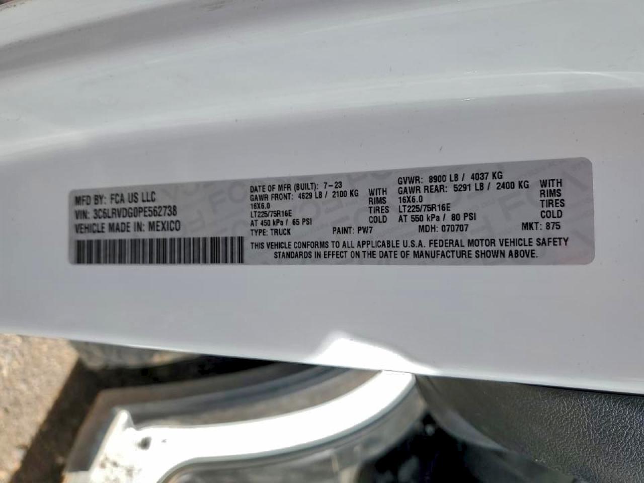 Lot #3301597620 2023 RAM PROMASTER