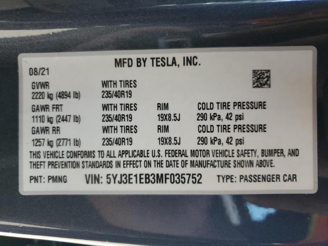 2021 TESLA MODEL 3 #3302659102