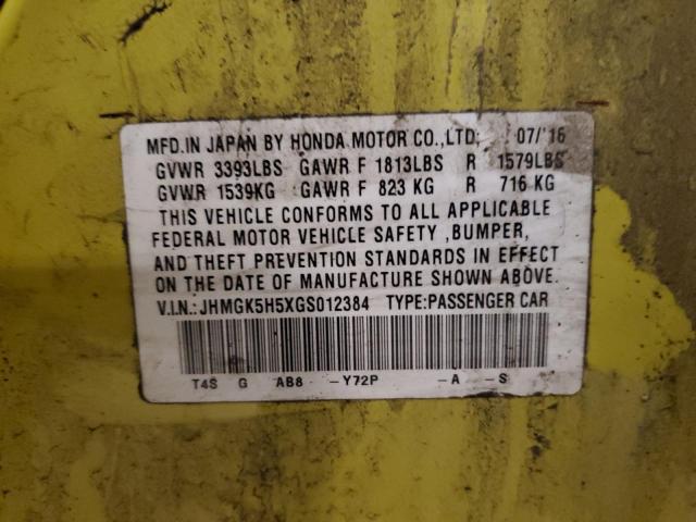 2016 HONDA FIT LX #3301844385