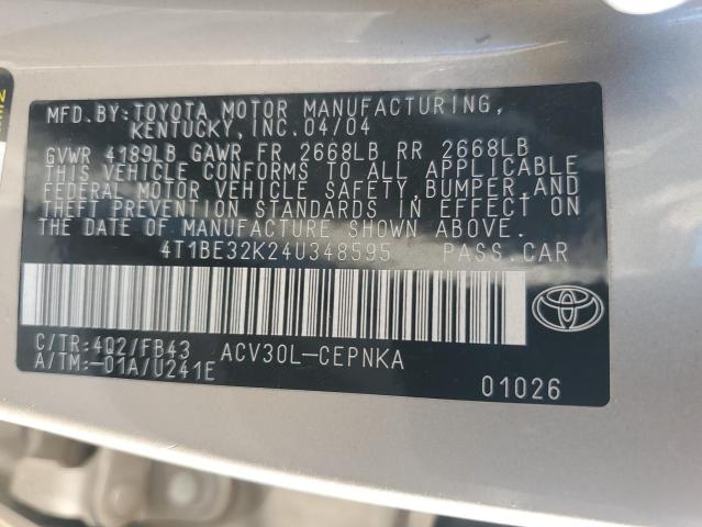 2004 TOYOTA CAMRY LE #3294656039