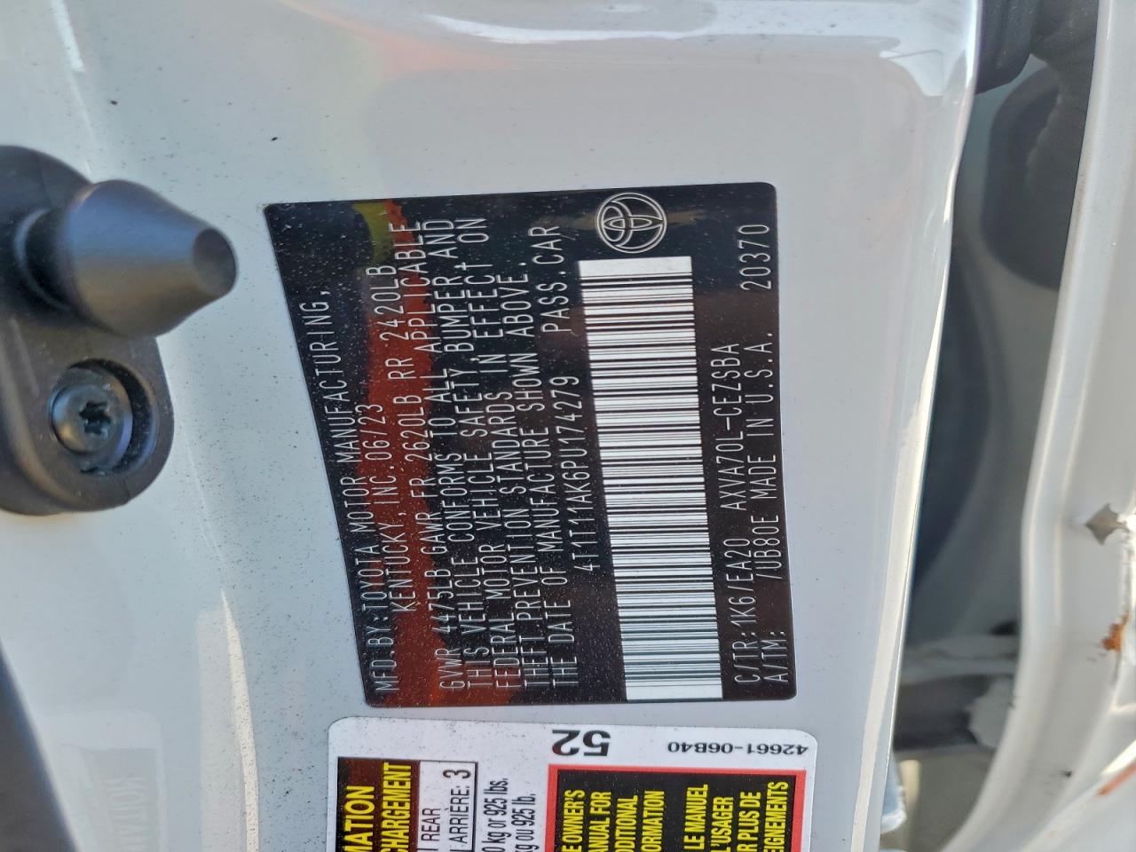 Lot #3302743034 2023 TOYOTA CAMRY SE N