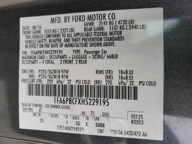 2017 FORD MUSTANG GT #3302766405