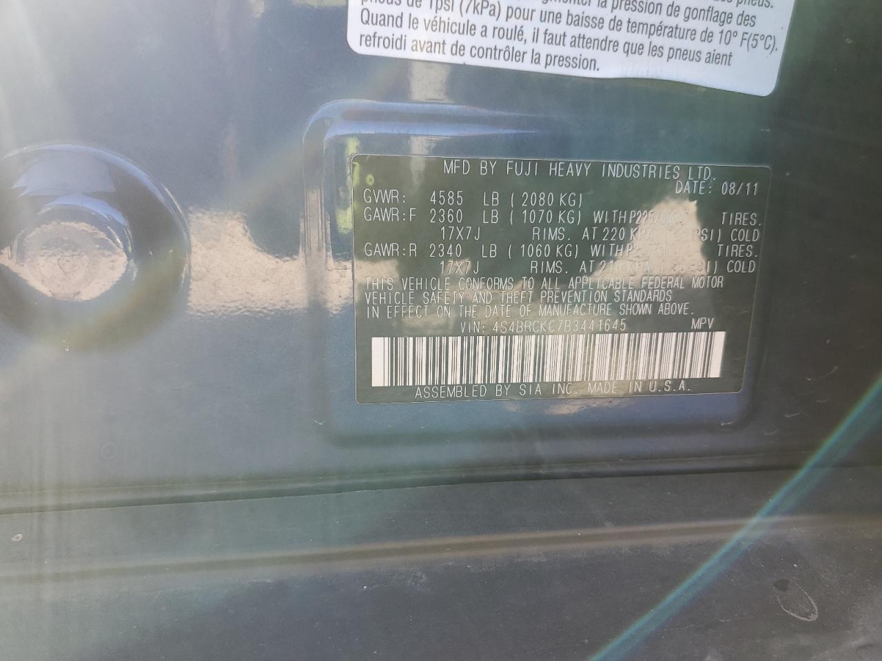 SUBARU OUTBACK 2.5I LIMITED