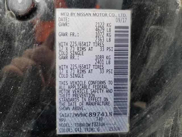 2017 NISSAN ROGUE SV - 5N1AT2MV9HC897418