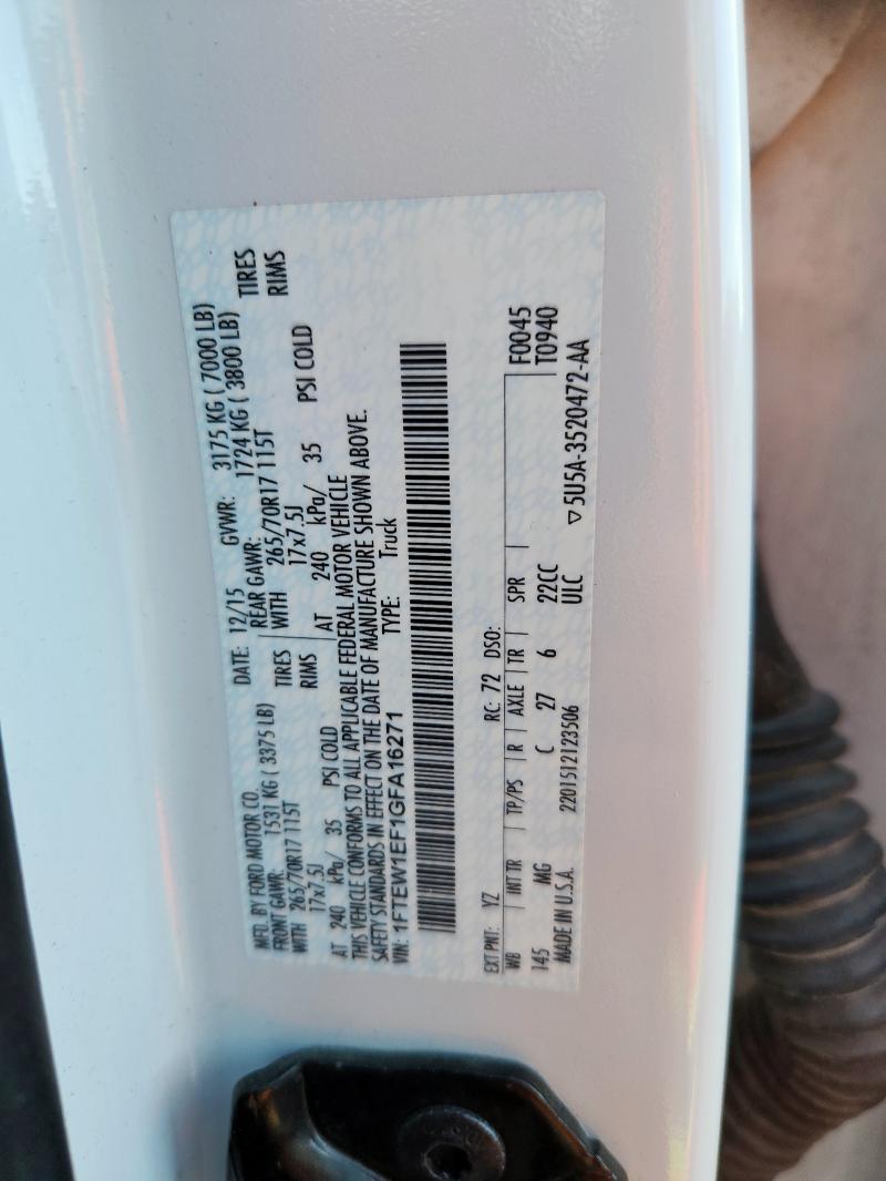 2016 FORD F150 SUPER #3290422785