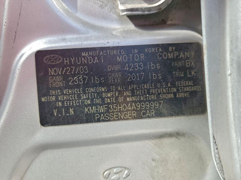 2004 HYUNDAI SONATA GLS #3309568572