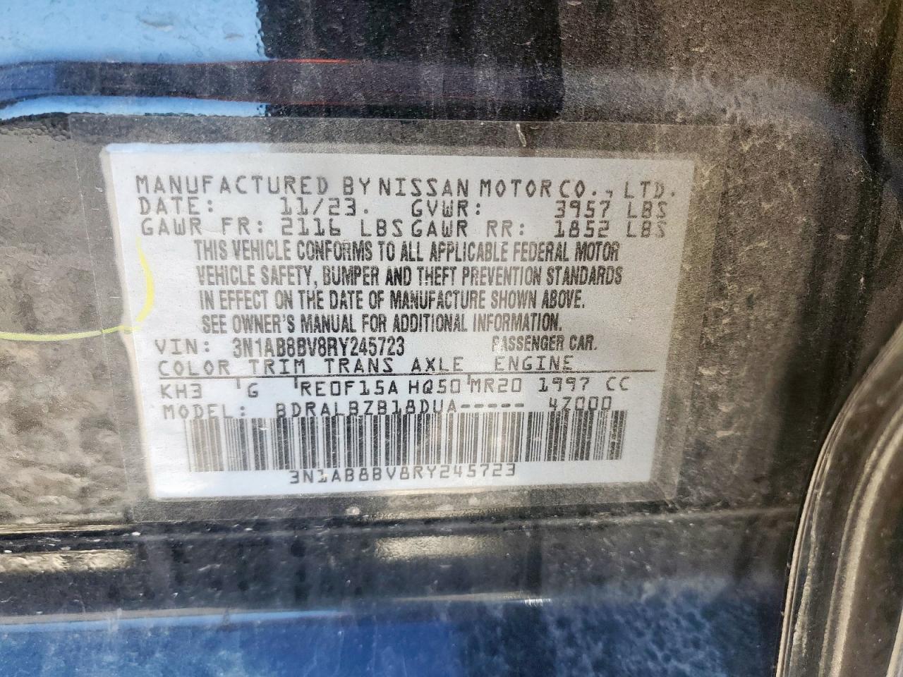 Lot #3318178377 2024 NISSAN SENTRA S