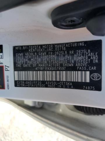 2016 TOYOTA CAMRY LE #3290247234