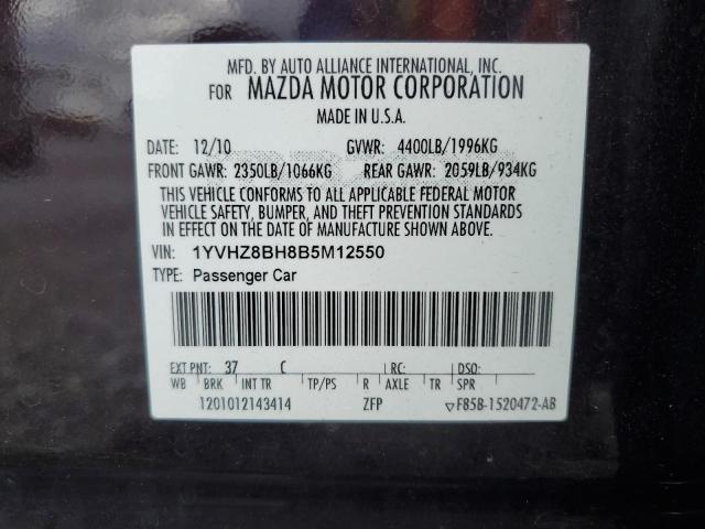 2011 MAZDA 6 I - 1YVHZ8BH8B5M12550