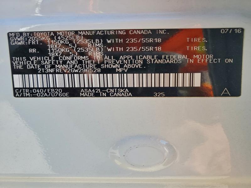 2016 TOYOTA RAV4 SE - 2T3NFREV2GW296528