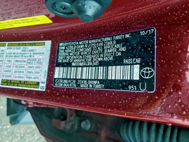 2018 TOYOTA C-HR XLE #3298151251