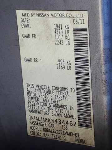 2012 NISSAN ALTIMA BAS - 1N4AL2AP3CN434462