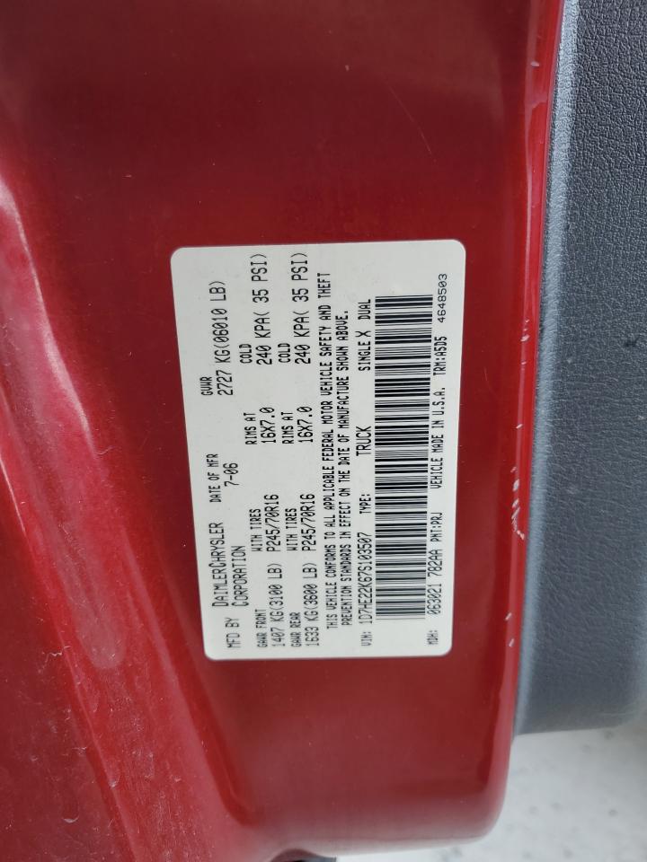 Lot #3282442299 2007 DODGE DAKOTA ST