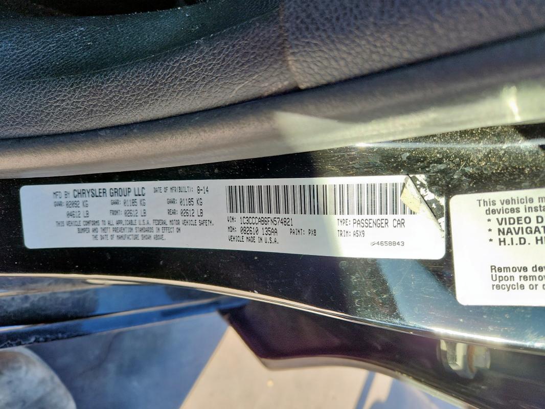 2015 CHRYSLER 200 LIMITE #3280273958