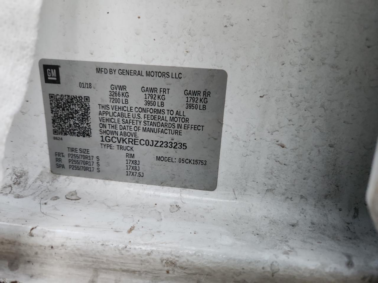 Lot #3316757408 2018 CHEVROLET SILVERADO