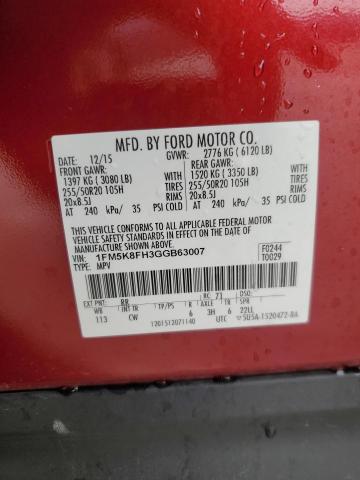 2016 FORD EXPLORER L #3297518556