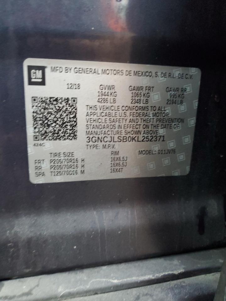 Lot #3316010800 2019 CHEVROLET TRAX 1LT