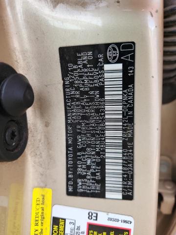 2011 TOYOTA COROLLA BA #3285744666